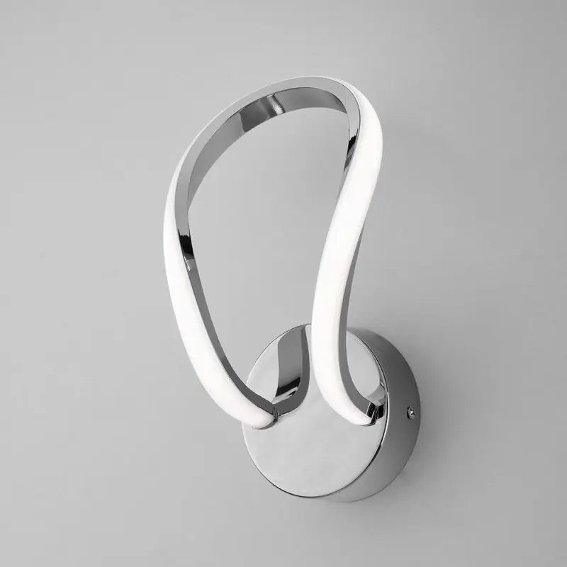 Applique in metallo e alluminio Cromo Lucido LED Integrato 21x h20 cm
