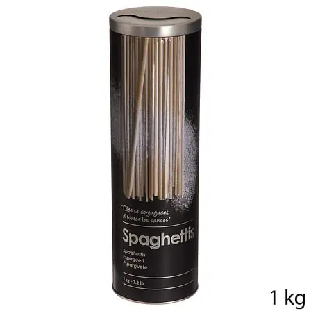 Contenitore per spaghetti metallo rilievo D. 8,4 x H. 27,8 cm