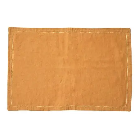 Tovaglietta gialla 45 x 30 cm in lino\\/cotone