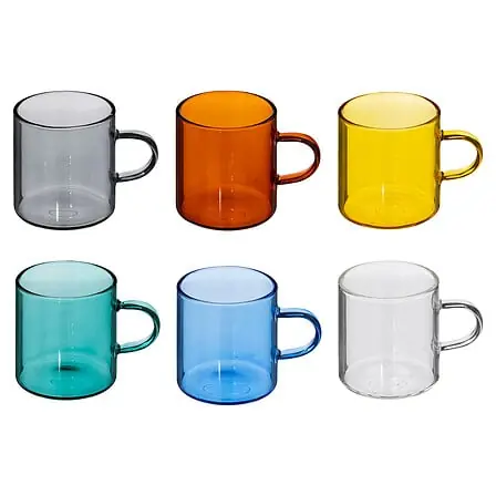 Set di 6 tazzine colorate 7,8x5,5x6 cm