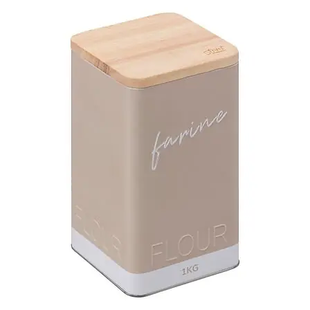Contenitore per farina metallo rilievo 10,7x10,7x19,7 cm