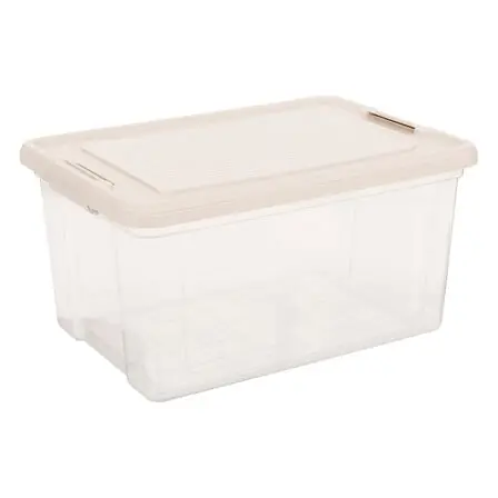 Set di 2 scatole 30l trasparenti 49,5x25,5x35 cm