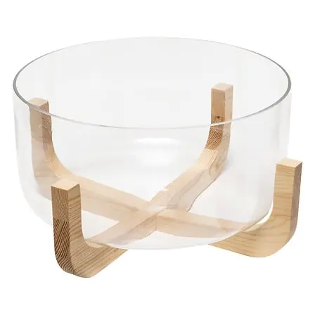 Insalatiera in legno e vetro 24 cm x 14,5 cm