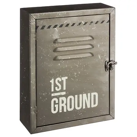 Cassetta portachiavi 23 x 8,5 x 30 cm, grigio e bianco
