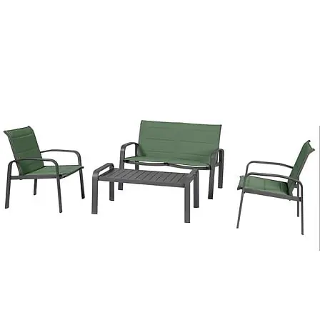 Salotto Elyn 4 posti 64x31x116 cm olive grafite