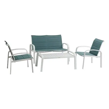 Salotto Elyn 4 posti alluminio verde giada