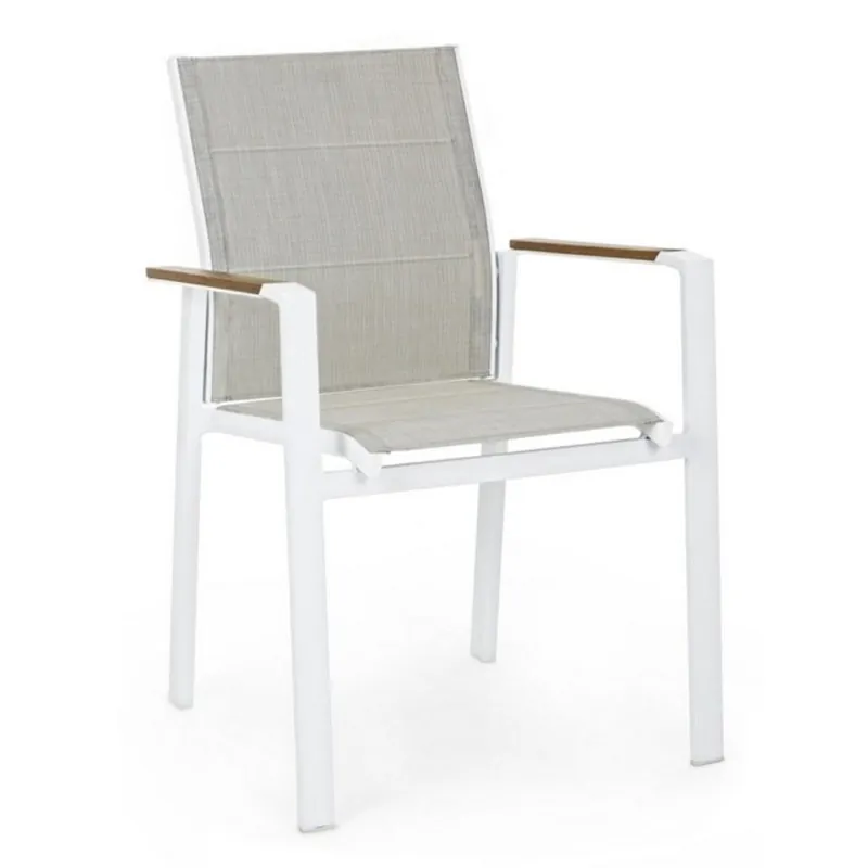 Sedia con braccioli bianca 56,5x62x88 cm