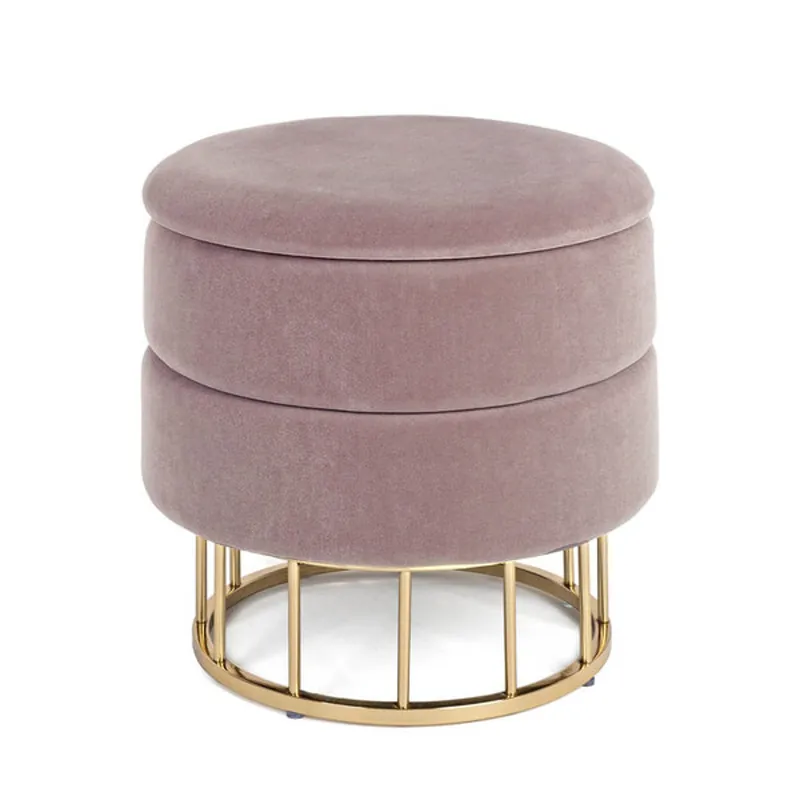 Sgabello mauve 37.5x42 cm, effetto velluto