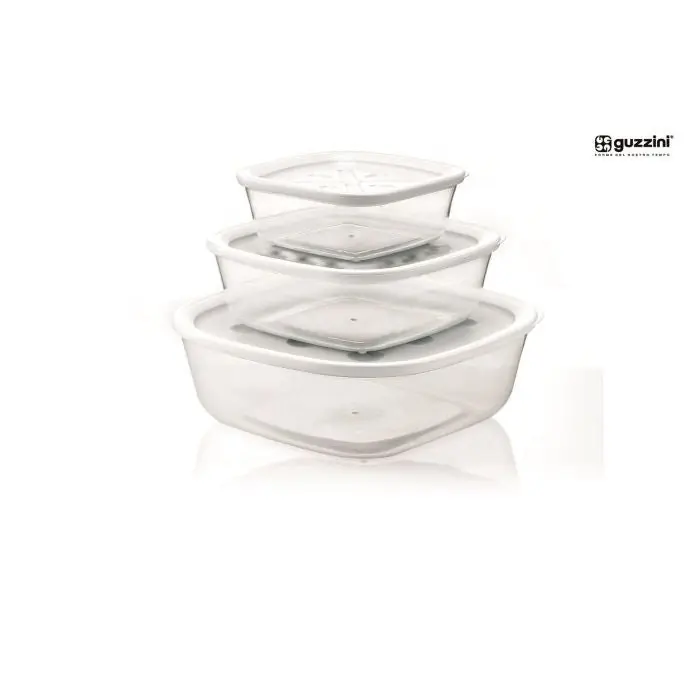 Set 3 contenitori da 570 cc\\/1400 cc\\/2950 cc colore bianco