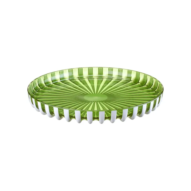 Vassoio tondo Pin Up Ø31 cm colore verde\\/bianco