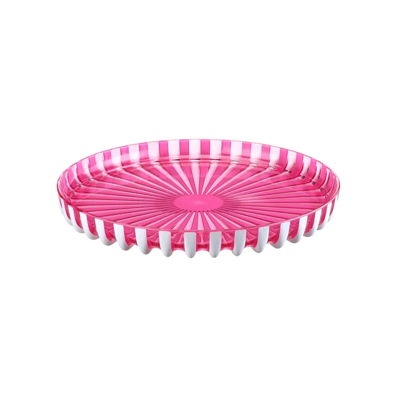 Vassoio tondo Pin Up Ø31 cm colore rosa\\/bianco