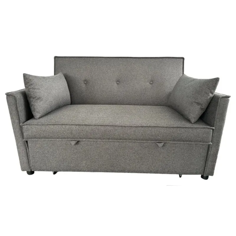 Divano letto Steven in tessuto grigio scuro cm 130×86×80