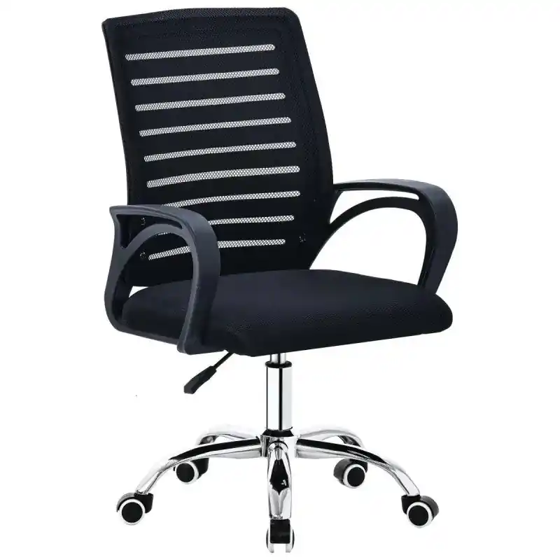 Poltrona ufficio Chester nera cm 57×56×92-101